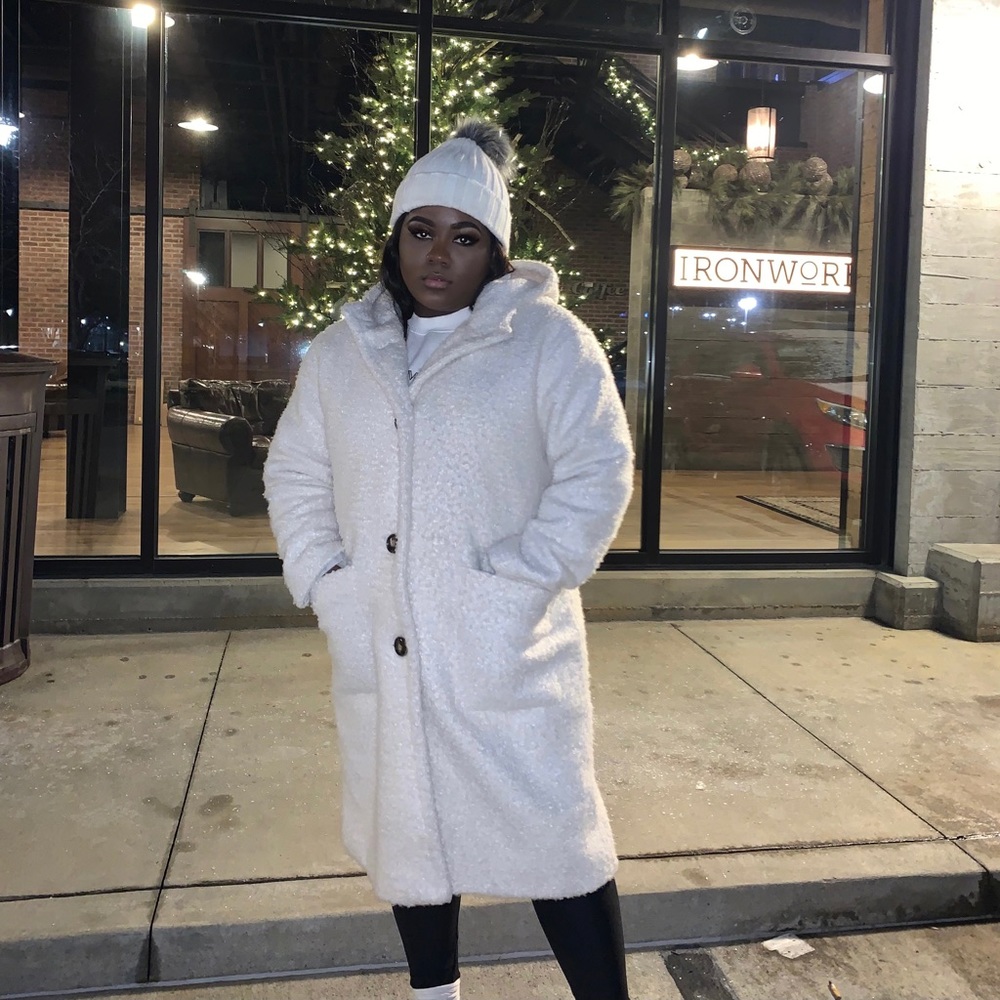 A New Day Shearling Cream Long Coat